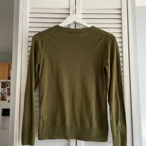 Banana Republic Olive Green Forever Crew Neck Sweater - Picture 7 of 9